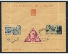 1946 - MONACO - IN ONORE PRESIDENTE ROOSEVELT 3v. - BUSTA FDC - LOTTO/25143