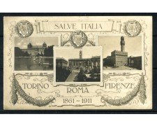 1911 - ITALIA - LOTTO/25185 -  SALVE ITALIA CARTOLINA ILLUSTRATA DEL 50° - VIAGGIATA -