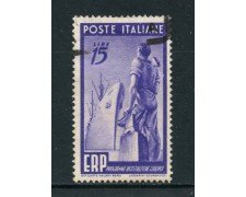 1949 - ITALIA REPUBBLICA - 15 LIRE ERP - USATO - LOTTO/25219B