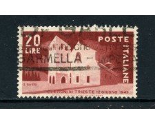 1949 - REPUBBLICA - ELEZIONI AMMINISTRATIVE DI TRISTE - USATO - LOTTO/25221B