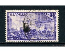 1948 - ITALIA REPUBBLICA - 35 LIRE RISORGIMENTO ESPRESSO - USATO - LOTTO/25241B