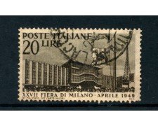 1949 - ITALIA REPUBBLICA - 27° FIERA DI MILANO - USATO - LOTTO/25251B