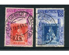 1951 - REPUBBLICA - FRANCOBOLLI DI TOSCANA 2v. - USATI - LOTTO/25263