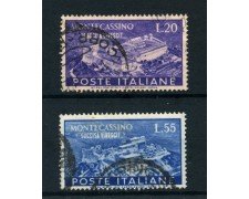 1951 - REPUBBLICA - ABBAZIA DI MONTECASSINO 2v. - USATI - LOTTO/25266
