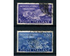 1951 - REPUBBLICA - ABBAZIA DI MONTECASSINO 2v. - USATI - LOTTO/25267