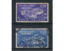 1951 - REPUBBLICA - ABBAZIA DI MONTECASSINO 2v. - USATI - LOTTO/25268