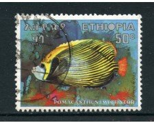 1970 - ETHIOPIA - 50c. PESCI DEL MAR ROSSO - USATO - LOTTO/25505