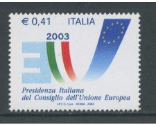 2003 - REPUBBLICA - PRESIDENZA ITALIANA U.E. - NUOVO - LOTTO/25558