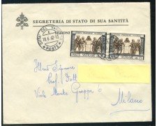 1962 - VATICANO - BUSTA DELLA SEGRETERIA DI STATO PER MILANO- LOTTO/25719