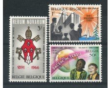 1966 - BELGIO - ENCICLICA RERUM NOVARUM 3v. - NUOVI - LOTTO/25933