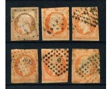 1853 - FRANCIA - 40 cent. NAPOLEONE - 6 ESEMPLARI USATI - LOTTO/26116