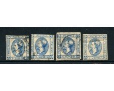 1863 - REGNO - 15 cent. EFFIGIE DI  RE VITT. EMANUELE - 4 FRANCOBOLLI - LOTTO/26384