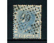 1867 - REGNO - 20 cent. CELESTE VITTORIO EMANUELE II° USATO - LOTTO/26404