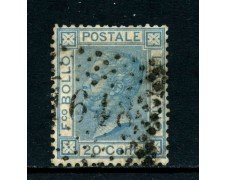 1867 - REGNO - 20 cent. CELESTE VITTORIO EMANUELE II° USATO - LOTTO/26408