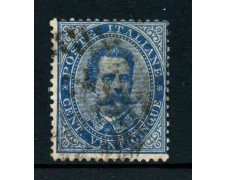 1879 - REGNO - 25 cent. AZZURRO RE UMBERTO I° - USATO - LOTTO/26428