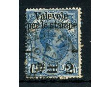 1890 - REGNO - 2cent. su 20c.  AZZURRO - PACCHI SOPRASTAMPATI - USATO - LOTTO/26435