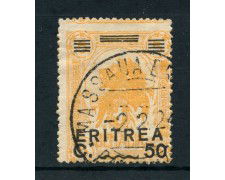1922 - ERITREA - 50cent. su 5a. GIALLO ARANCIO - USATO - LOTTO/26467