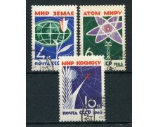 1963 - RUSSIA - DISARMO 3v. - USATI - LOTTO/26926