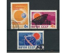 1964 - RUSSIA - ANNO GEOFISICO DEL SOLE 3v. - USATI - LOTTO/26933