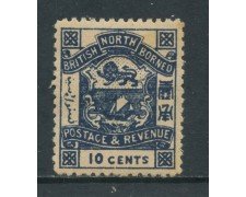 1889/92 - NORD BORNEO - 10 CENT. BLU - LINGUELLATO - LOTTO/26976
