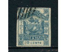 1889/92 - NORD BORNEO - 10 CENT. BLU NON DENTELLATO - USATO - LOTTO/26977
