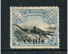 1899 - NORD BORNEO - 4c. su 12c. BLU E NERO - NUOVO S.G. - LOTTO/26998