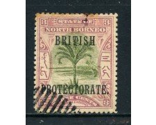 1901/12 - NORD BORNEO - 3 c. BRITISH PROTECTORATE - USATO - LOTTO/27005