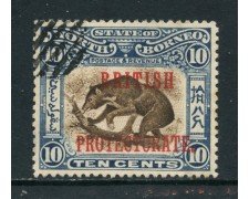 1901/12 - NORD BORNEO - 10 c. BRITISH PROTECTORATE - USATO - LOTTO/27009