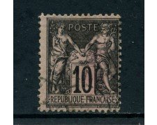 1898 - FRANCIA - 10 c. NERO SU LILLA - USATO - LOTTO/27080