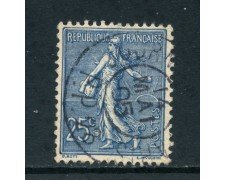 1903 - FRANCIA - 25c. BLU SEMINATRICE FONDO A LINEE - USATO - LOTTO/27090