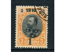 1910 - BULGARIA - 1 s. su 3s. FERDINANDO I° - USATO - LOTTO/27126