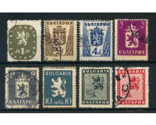 1945/46 - BULGARIA - POSTA ORDINARIA 8v. - USATI - LOTTO/27150