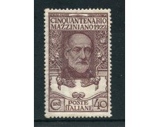 1922 - REGNO - 40 c. GIUSEPPE MAZZINI - LINGUELLATO - LOTTO/27216