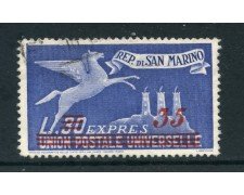 1947/48 - SAN MARINO - 35 SU 30 LIRE  ESPRESSO - USATO - LOTTO/27224