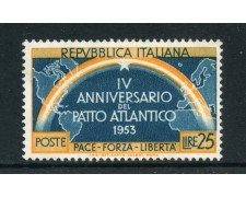 1953 - REPUBBLICA - 25 LIRE PATTO ATLANTICO - NUOVO - LOTTO/27236