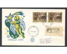 1974 - REPUBBLICA - NATALE DI GRECCIO - BUSTA FDC FILAGRANO VIAGGIATA - LOTTO/27464