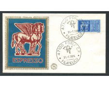 1974 - REPUBBLICA - 250 LIRE ESPRESSO CAVALLI ALATI - BUSTA FDC FILAGRANO - LOTTO/27467