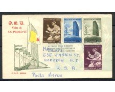 1965 - VATICANO - IL PAPA ALL'ONU - BUSTA FDC RODIA VIAGGIATA - LOTTO/27669
