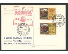 1961 - REPUBBLICA - MILANO - 3° MOSTRA RELIGIOSA GABRIEL - CARTOLINA - LOTTO/27801