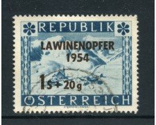 1954 - AUSTRIA - PER LE VITTIME DELLE VALANGHE - USATO - LOTTO/27904
