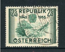 1955 - AUSTRIA - 2,40 ANNIV. SECONDA REPUBBLICA - USATO - LOTTO/27916