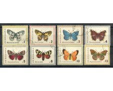 1962 - BULGARIA - FARFALLE 8v. - USATI - LOTTO/28450