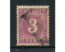 1883/90 - INDIE OLANDESI - 3c. LILLA - USATO - LOTTO/28760