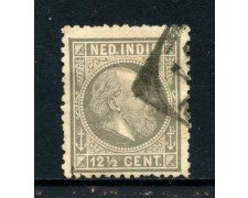 1870/86 - INDIE OLANDESI - 12,5 c. GRIGIO - USATO - LOTTO/28765