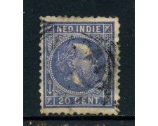 1870/86 - INDIE OLANDESI - 20 c. OLTREMARE - USATO - LOTTO/28767