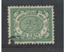 1902/09 - INDIE OLANDESI - 2,5 c. VERDE CIFRA - USATO - LOTTO/28780