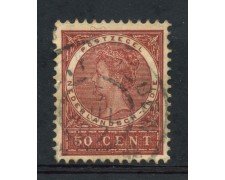 1903/08 - INDIE OLANDESI - 50 c. BRUNO ROSSO - USATO - LOTTO/28790