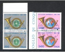 1989 - REPUBBLICA - CENTENARIO MINISTERO POSTE - COPPIA FDC - LOTTO/28921