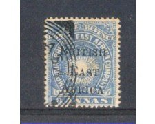 1895 - LOTTO/974 -  AFRICA ORIENTALE BRITANNICA - 8 anna BLU - USATO