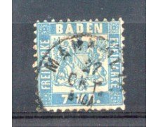 BADEN - 1868 - LOTTO/9936 -  7 k. AZZURRO  USATO